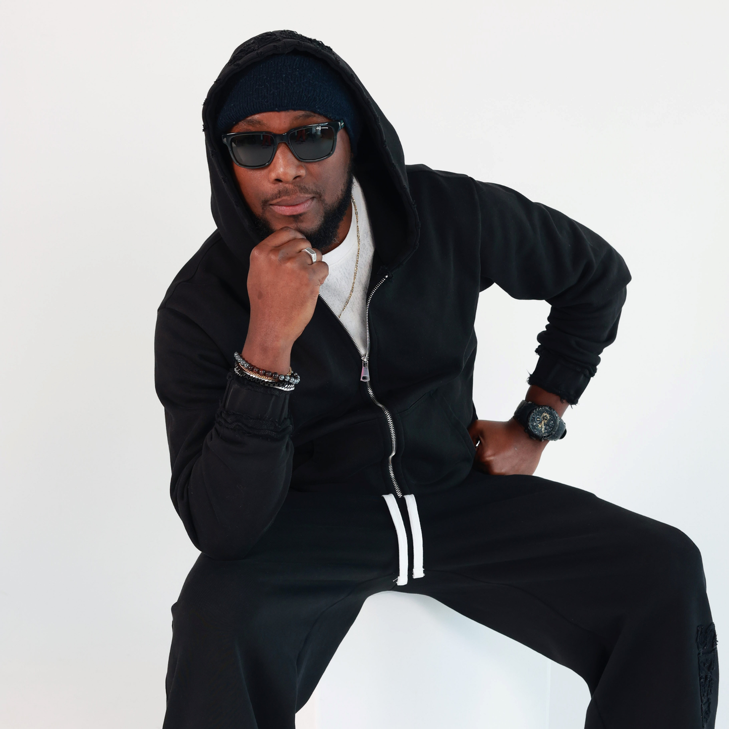 Arlor Zipper Acidic Wash Tracksuit Jacket